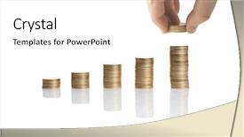  Presentation with hand holding puzzle piece - Presentation theme having increasing costs - increase your savings - hand background and a white colored foreground