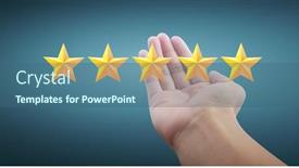  Presentation with five stars - Colorful slide set enhanced with increasing-five-stars-increase-rating backdrop and a ocean colored foreground