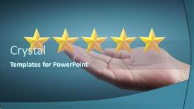  Presentation with classification - Audience pleasing PPT theme consisting of increasing-five-stars-increase-rating backdrop and a ocean colored foreground