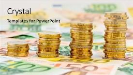  Presentation with stack - Presentation having increasing profits and rising costs background and a lemonade colored foreground