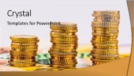  Presentation with symbol - Amazing slide deck having increasing profits and rising costs backdrop and a sky blue colored foreground