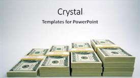  Presentation with bills - Slides having increasing stacks of hundred dollar background and a white colored foreground