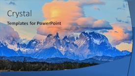  Presentation with towers - Presentation design consisting of incredible-clouds-illuminated background and a light blue colored foreground