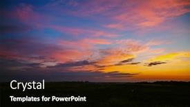  Presentation with sky - Amazing slide set having incredible-colorful-sunset-with-cloudy backdrop and a black colored foreground