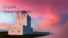  Presentation with iceland - Presentation design consisting of incredible-evening-view-of-dyrholaey background and a coral colored foreground