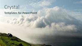  Presentation with water ocean - Amazing slide deck having incredible-fluffy-clouds-over-atlantic backdrop and a light blue colored foreground