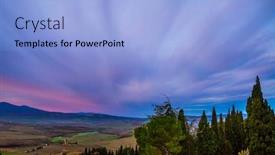  Presentation with pink sky - Slide deck enhanced with incredible-landscape-of-valley-central background and a light blue colored foreground