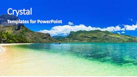  Presentation with paradise island - Theme consisting of incredible nature of mauritius island background and a cobalt blue colored foreground
