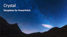  Presentation with blue night - Theme consisting of incredible night view of milky background and a navy blue colored foreground