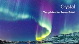 Presentation with aurora - PPT theme having incredible northern lights aurora borealis background and a ocean colored foreground