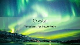  Presentation with aurora borealis northern lights - Audience pleasing presentation design consisting of incredible northern lights aurora borealis activity above the coast in norway backdrop and a mint green colored foreground