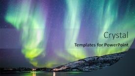  Presentation with aurora borealis northern lights - Audience pleasing presentation consisting of incredible-northern-lights-aurora-borealis backdrop and a seafoam green colored foreground