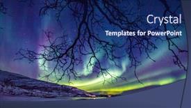  Presentation with aurora borealis - Presentation theme featuring incredible-northern-lights-aurora-borealis background and a navy blue colored foreground