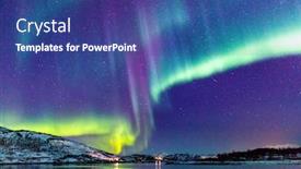  Presentation with aurora - Audience pleasing presentation theme consisting of incredible-northern-lights-aurora-borealis backdrop and a ocean colored foreground