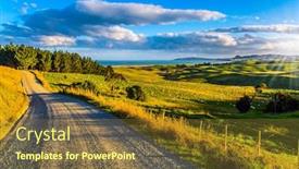  Presentation with dirt - Audience pleasing presentation design consisting of incredible-orange-sunset-dirt-road backdrop and a tawny brown colored foreground