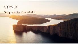  Presentation with denmark - PPT layouts enhanced with incredible-panoramical-view-of-sorvagsvatn background and a cream colored foreground