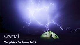  Presentation with camp - PPT layouts enhanced with incredible sky with lightning background and a wine colored foreground