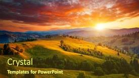  Presentation with earth surface uninhabited desert mountain - Beautiful slides featuring incredible-summer-sunset backdrop and a tawny brown colored foreground