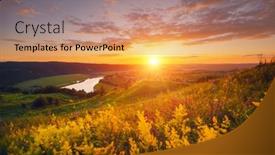  Presentation with nature river - Presentation design featuring incredible-summer-view background and a coral colored foreground