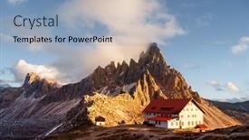  Presentation with sunset - PPT theme featuring incredible-sunset-at-the-tre background and a light blue colored foreground