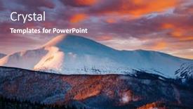  Presentation with epic - Colorful PPT layouts enhanced with incredible-sunset-in-a-mountain backdrop and a violet colored foreground