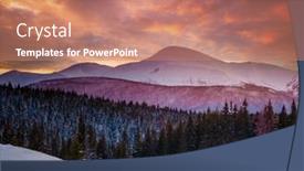  Presentation with epic - Presentation having incredible-sunset-in-a-mountain background and a coral colored foreground