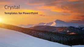  Presentation with epic - Audience pleasing presentation theme consisting of incredible-sunset-in-a-mountain backdrop and a coral colored foreground