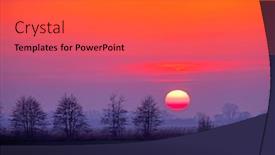  Presentation with sunset - Presentation design consisting of incredible-sunset-in-friesland background and a dark gray colored foreground