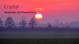  Presentation with sunset - Slide set enhanced with incredible-sunset-in-friesland background and a coral colored foreground