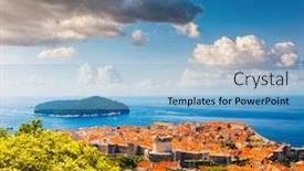  Presentation with dubrovnik - Theme having incredible-view-at-famous-european background and a light blue colored foreground
