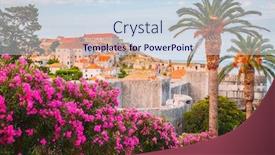  Presentation with dalmatia - Audience pleasing presentation consisting of incredible-view-at-famous-european backdrop and a sky blue colored foreground