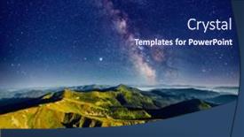  Presentation with dark blue sky stars - Theme featuring incredible-view-of-starry-sky background and a navy blue colored foreground