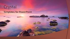  Presentation with black sea - Presentation theme with incredible-view-of-the-black background and a coral colored foreground