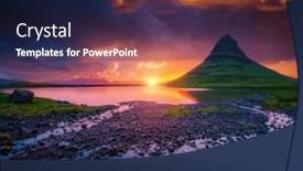  Presentation with volcano - Presentation design with incredible-view-of-the-famous background and a navy blue colored foreground