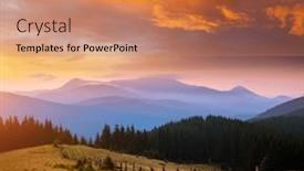  Presentation with magical - PPT theme with incredible-view-of-the-sunset background and a  colored foreground