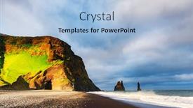  Presentation with black - Presentation having incredible-view-on-black-beach background and a light blue colored foreground