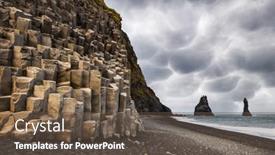  Presentation with black - Beautiful slide deck featuring incredible-view-on-black-beach backdrop and a tawny brown colored foreground