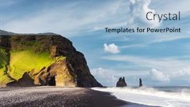  Presentation with black - Slide set featuring incredible-view-on-black-beach background and a light blue colored foreground