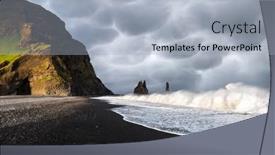  Presentation with black - Presentation theme with incredible-view-on-black-beach background and a light gray colored foreground