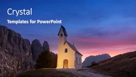  Presentation with odontology colorful 3d view - PPT theme featuring incredible-view-on-small-iilluminated background and a ocean colored foreground