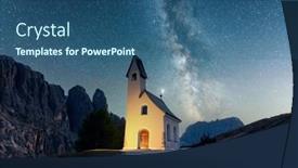  Presentation with italy - Presentation theme featuring incredible-view-on-small-iilluminated background and a ocean colored foreground