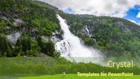  Presentation with rain clouds - Slides featuring incredible-waterfalls-in-norway background and a tawny brown colored foreground