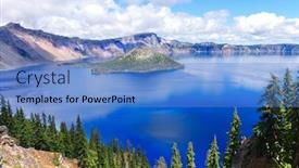  Presentation with wizard - PPT layouts consisting of incredibly beautiful crater lake oregon a caldera left from a gigantic volcanic explosion with an island in it called wizard island background and a teal colored foreground
