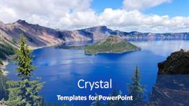  Presentation with wizard - PPT layouts featuring incredibly beautiful crater lake oregon a caldera left from a gigantic volcanic explosion with an island in it called wizard island background and a ocean colored foreground