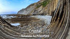  Presentation with tide - Slide deck having incredibly-bizarre-coastal-cliffs-flysch background and a  colored foreground