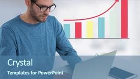  Presentation with digital detoxification - Slides featuring increment - digital composite of businessman background and a ocean colored foreground