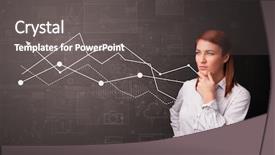  Presentation with increment - Presentation design featuring increment - young person standing with increasing background and a dark gray colored foreground