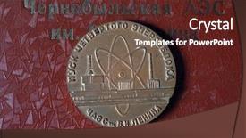  Presentation with nuclear reactor - Presentation theme enhanced with incription of background - chernobyl nuclear background and a tawny brown colored foreground