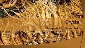  Presentation with ginseng - Amazing presentation design having herbal capsules - crowd of real ginseng backdrop and a gold colored foreground