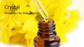  Presentation with chamomile - Colorful slides enhanced with elixir - dropper bottle of perfume backdrop and a yellow colored foreground